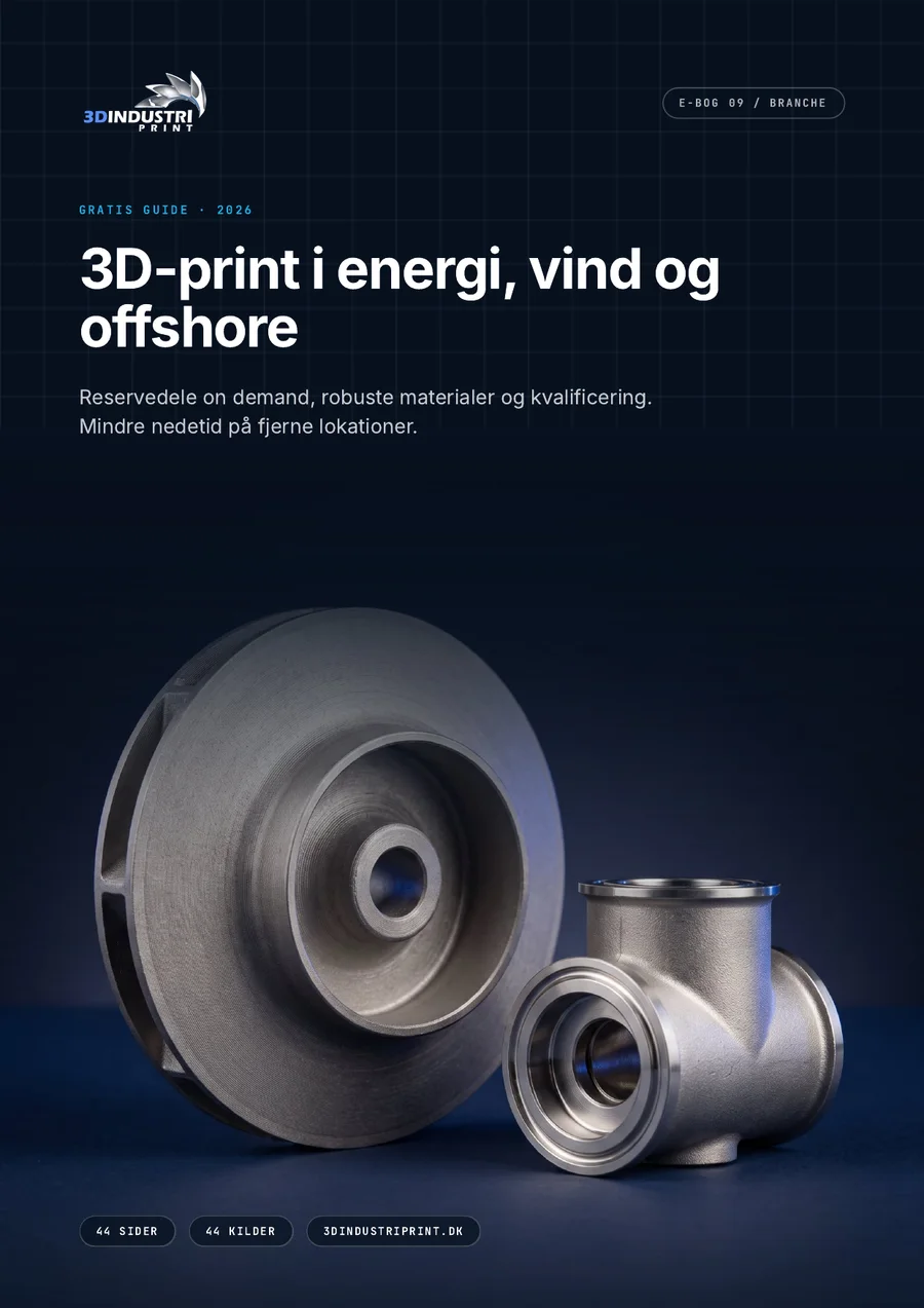 Forsiden af e-bogen 3D-print i energi, vind og offshore