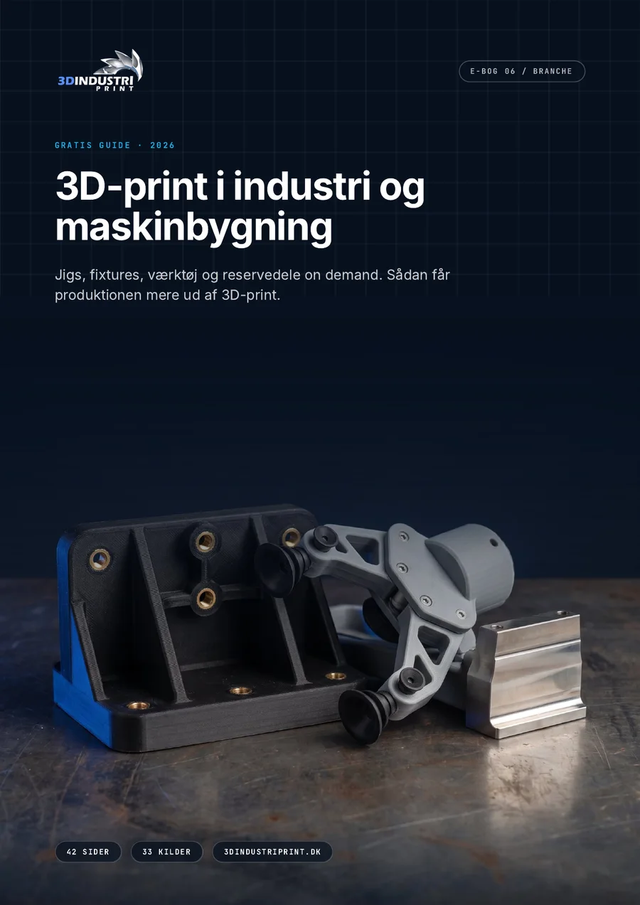 Forsiden af e-bogen 3D-print i industri og maskinbygning