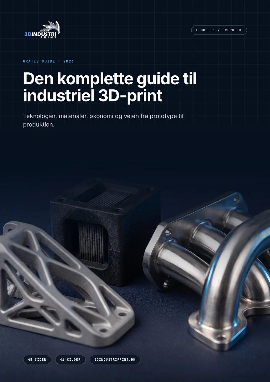 Forsiden af e-bogen Den komplette guide til industriel 3D-print
