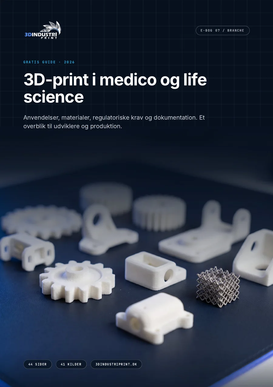 Forsiden af e-bogen 3D-print i medico og life science