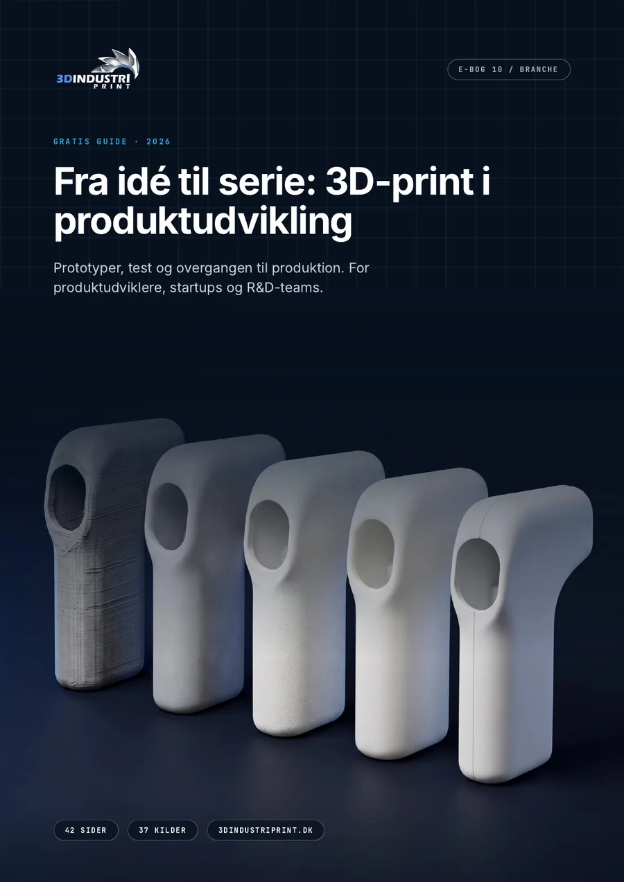 Forsiden af e-bogen Fra idé til serie: 3D-print i produktudvikling