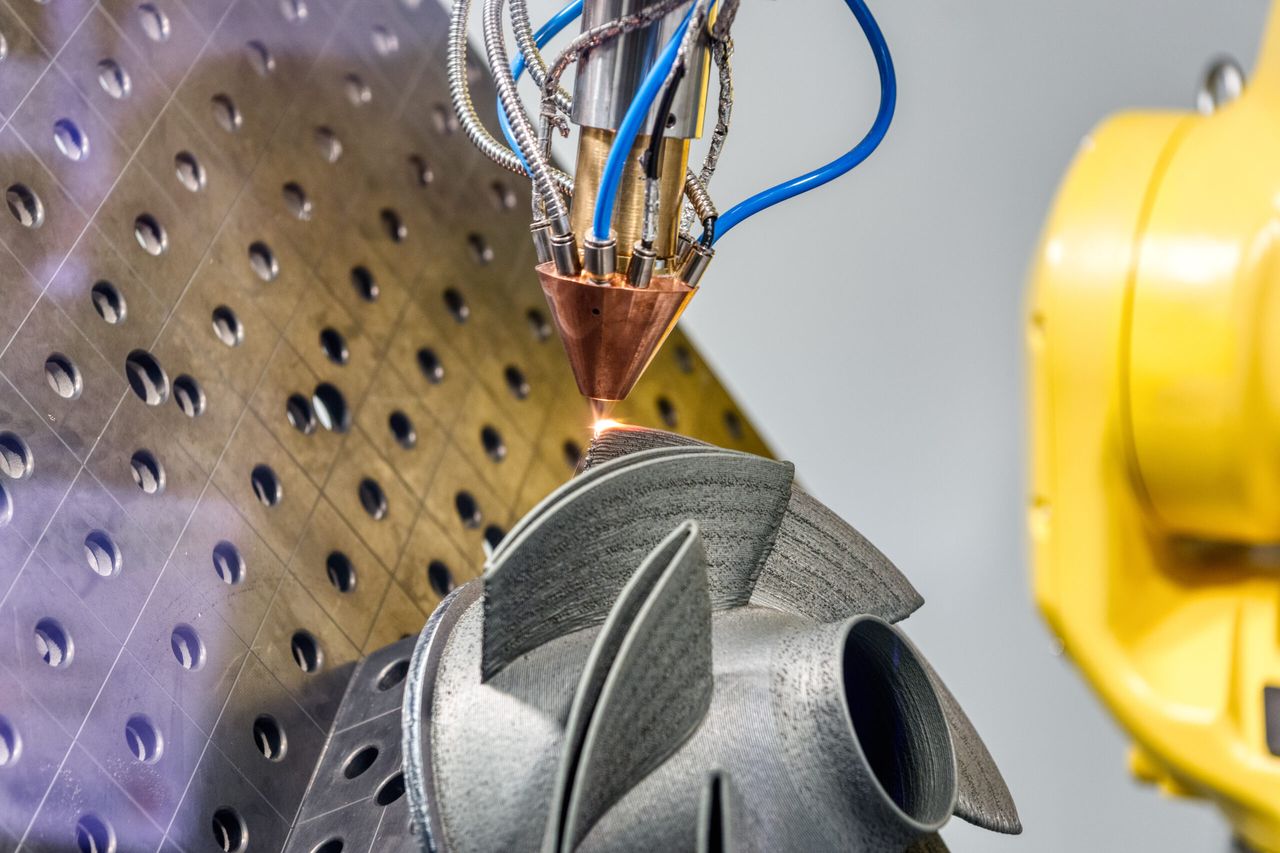 Metal 3D print af en turbinekomponent