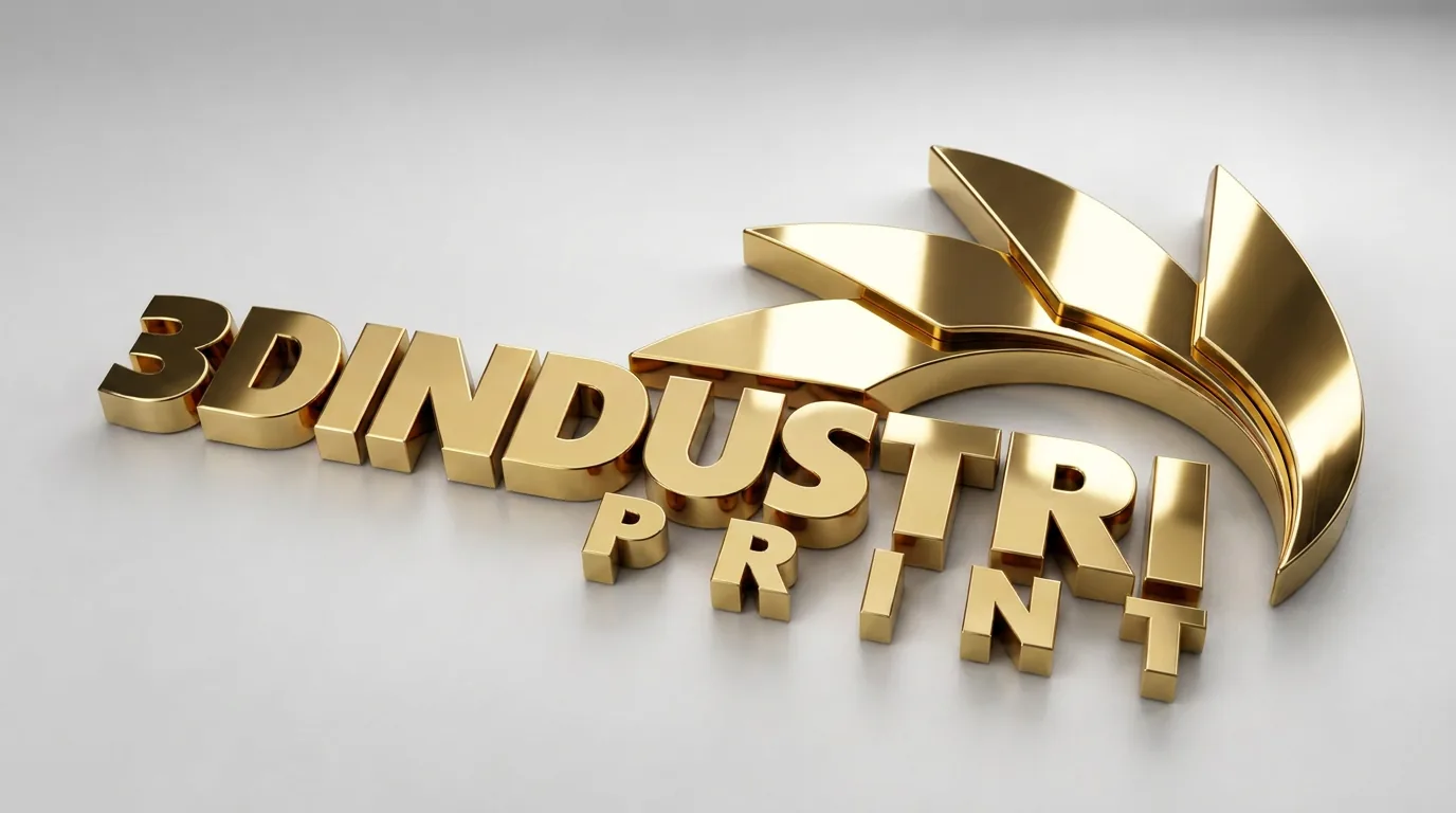 3Dindustriprint-logoet i Nylon PA12 (MJF), forgyldt