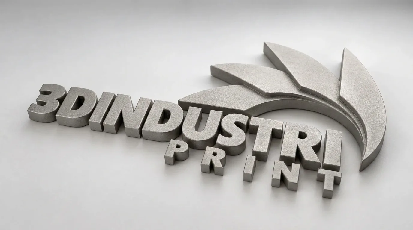 3Dindustriprint-logoet i Rustfrit stål 316L (Metal), poleret og sandblæst