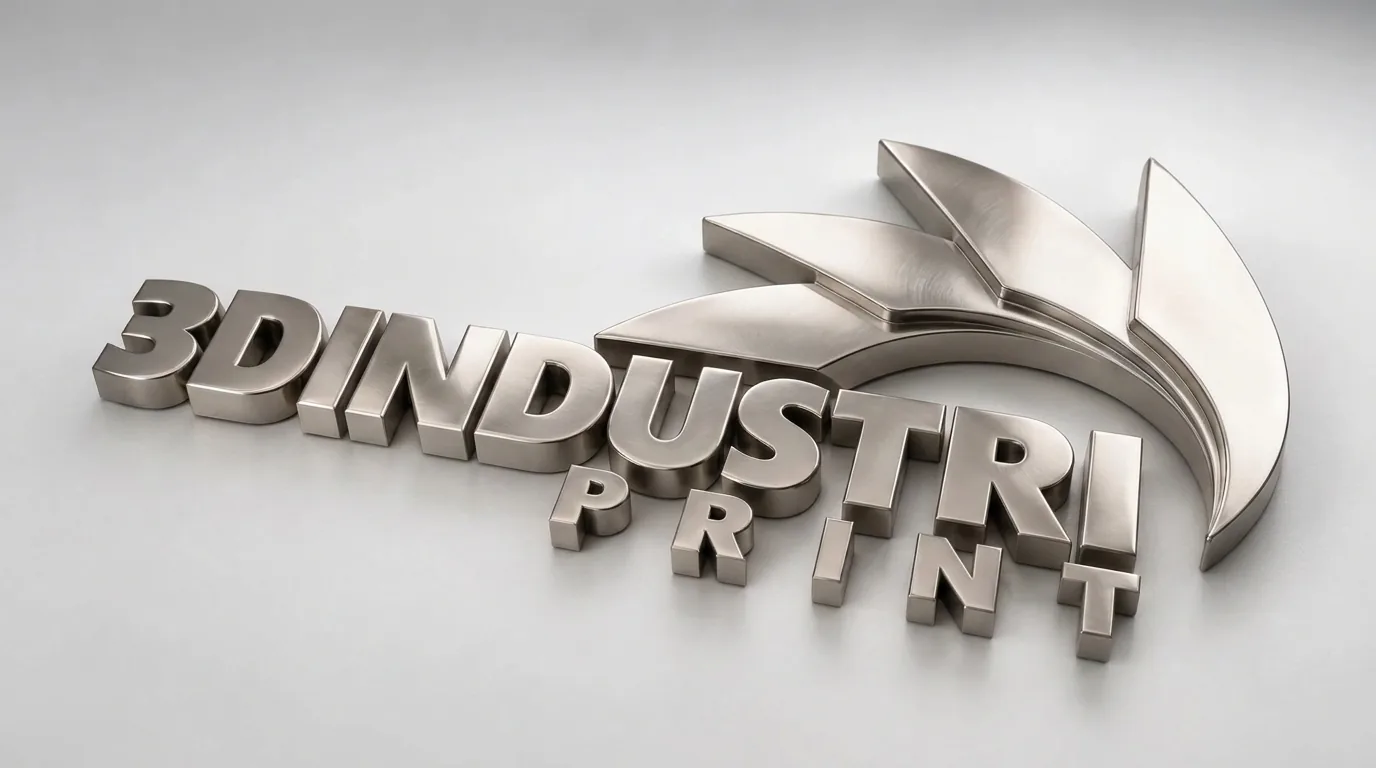 3Dindustriprint-logoet i Titanium (Metal), poleret